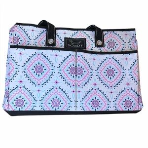 Scout Pink and White Geometric Tote large 20x14x9